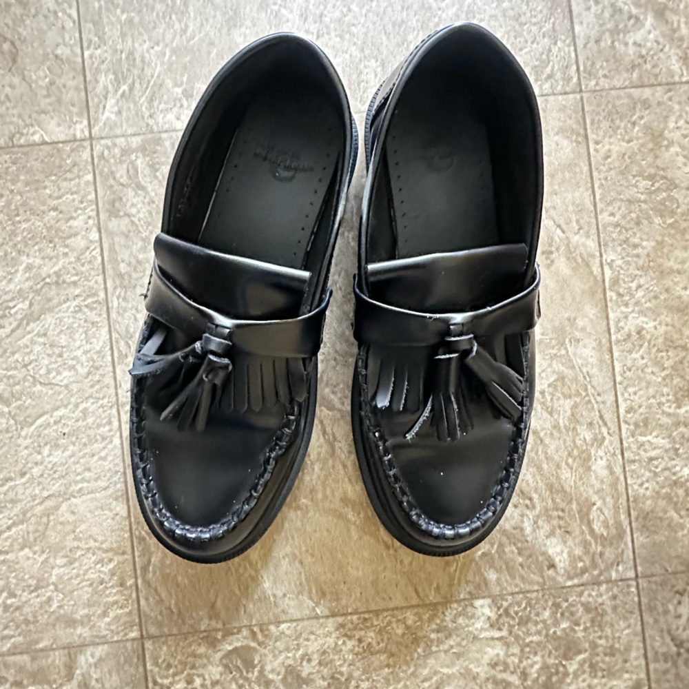Dr. Martens Black Leather Tassel Loafers